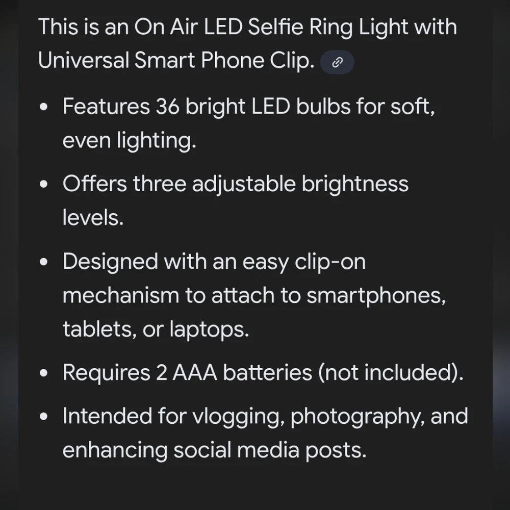 Selfie Ring Light with 36 LED Bulbs